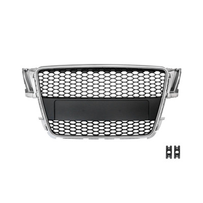 Silver & Black Audi A5 8T Grill with PDC - Stylish Upgrade