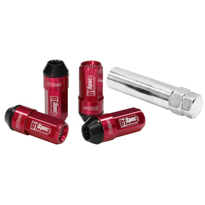 D1Spec Heptagon 2-in-1 Forged Wheel Lug Nuts 12x1.25 Red