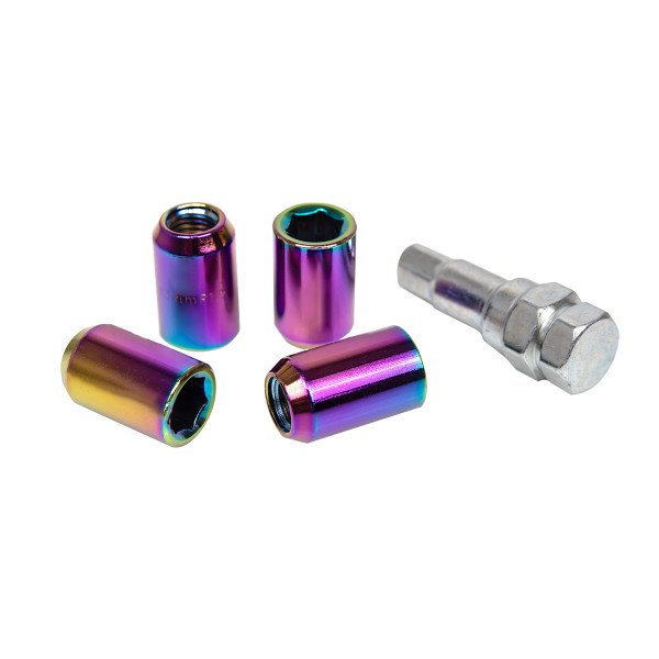 M12x1.5 Neochrome Wheel Lug Nuts - Stylish & Durable Set