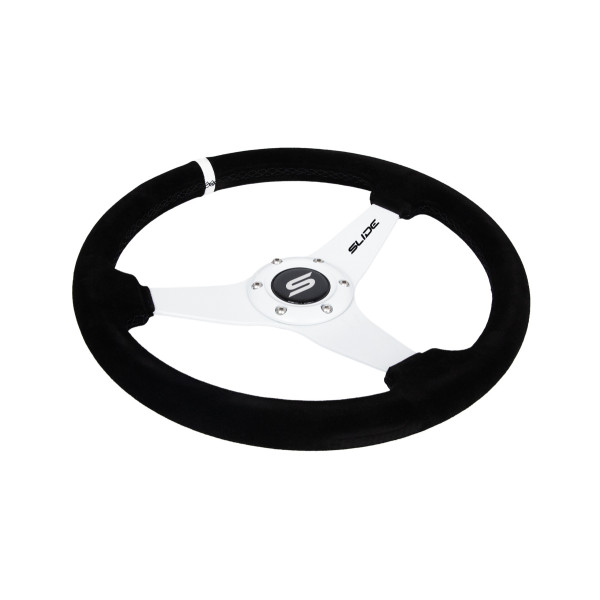 Steering wheel SLIDE 350mm offset:20mm Suede White