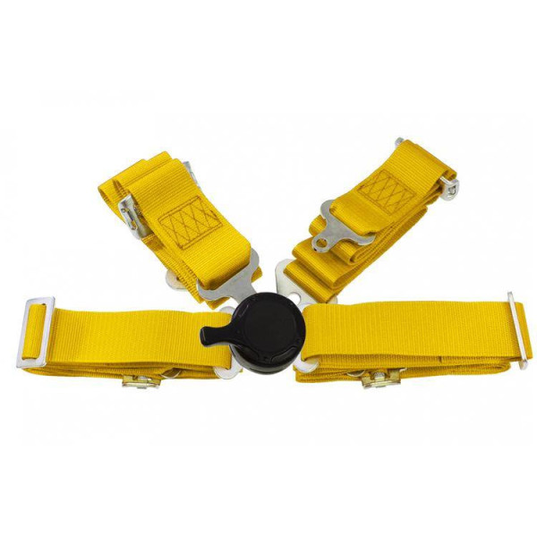 4-Point Racing Seat Belts - Yellow Safety Harness Set