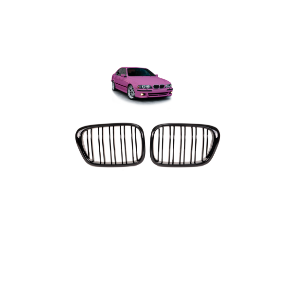 Gloss Black Dual Line Grille for BMW 5 E39 Model