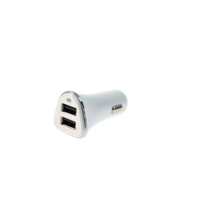 Dual USB Car Charger 12-24V 2.4A - White Type 1