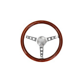 380mm Wooden Steering Wheel - Classic Car Accessory