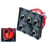 12V SPST Switch Panel with 2 USB Ports, 15A, IP68 Rated