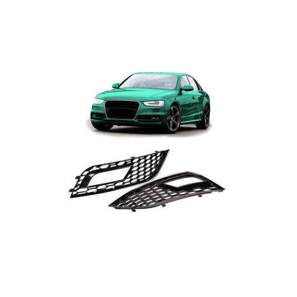 Gloss Black Fog Light Covers for Audi A4 B8 Facelift