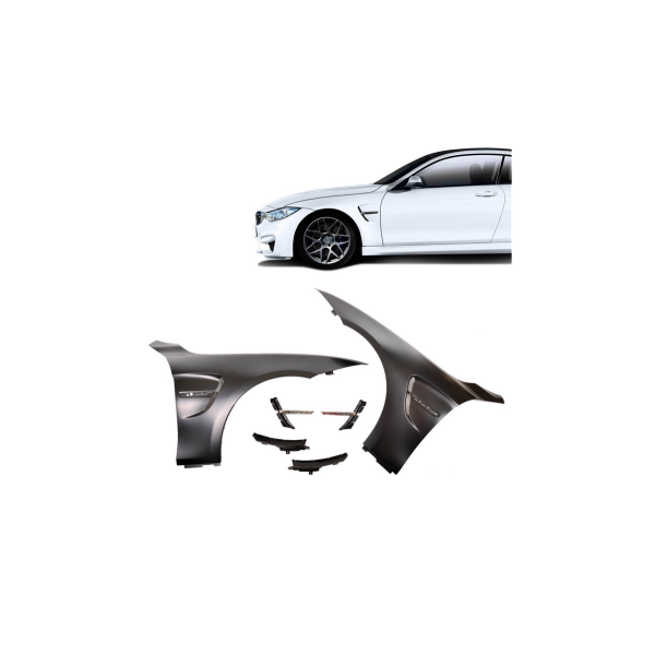 BMW 4 Series F32 F33 F36 Black Front Fender Set with Vents