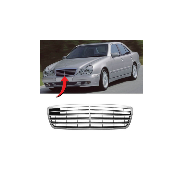 Chrome Radiator Grille for Mercedes E-Class W210 Facelift 1999-2002