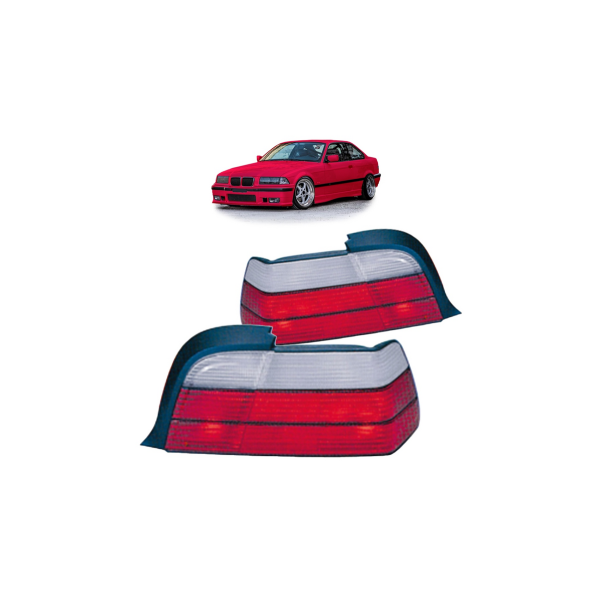 BMW E36 Rear Red Clear Tail Lights - Stylish Upgrade