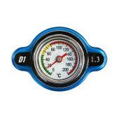 D1Spec 15mm Radiator Cap with Thermometer - 1.3 Bar Blue