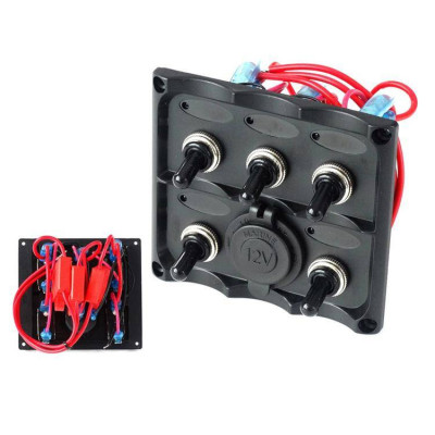 12V SPST ON-OFF Switch Panel 5x15A IP68 Waterproof GZ 3B