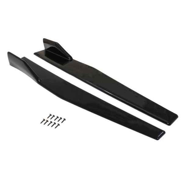 75cm Universal Black Side Skirt Splitters & Canards Kit