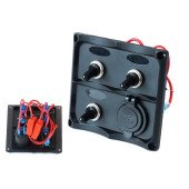 12V SPST Switch Panel with 2 USB Ports & IP68 Rating