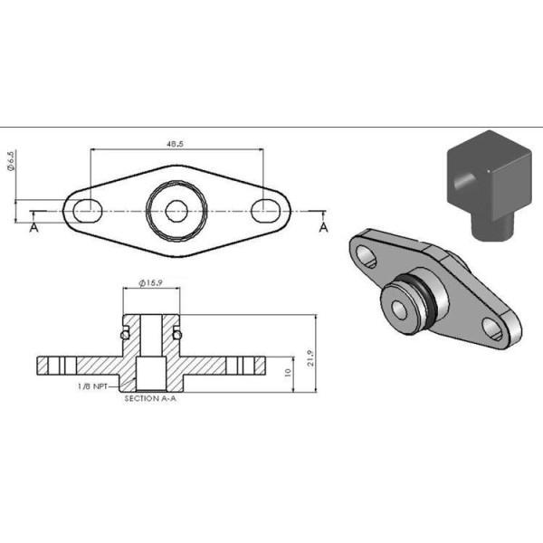 Turbosmart Fuel Pressure Regulator Adapter for Subaru WRX STI 08+