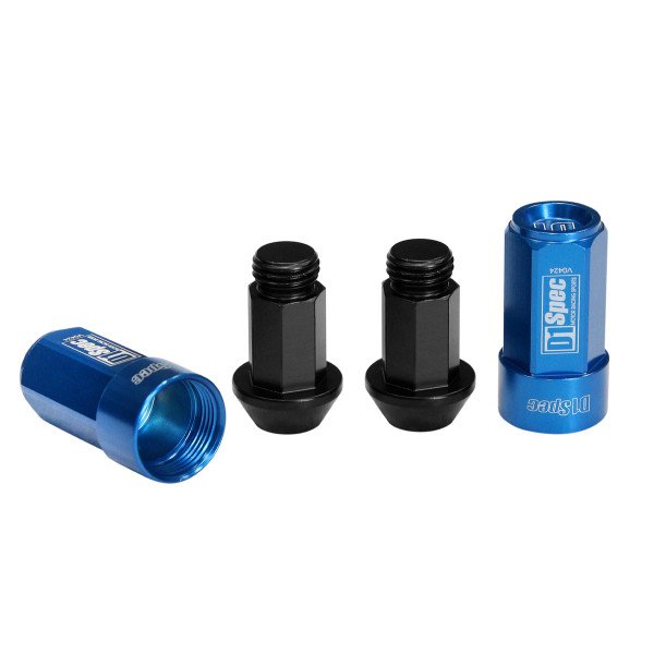 D1Spec Heptagon 2-in-1 Forged Wheel Lug Nuts 12x1.5 Blue