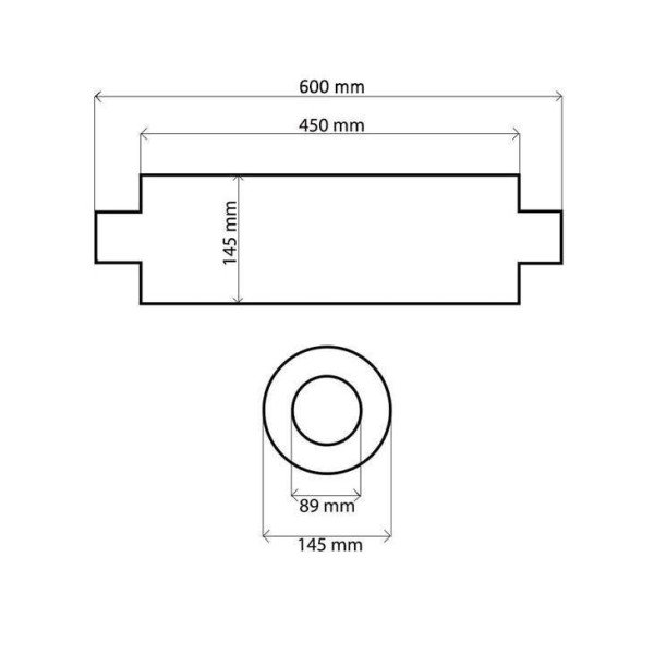 89mm Center Muffler RS 409SS - 450mm Exhaust Upgrade