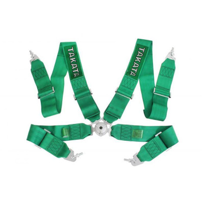 4-Point Green Takata Replica Racing Seat Belt Harness