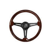 350mm Black Wooden Steering Wheel for Classic Cars