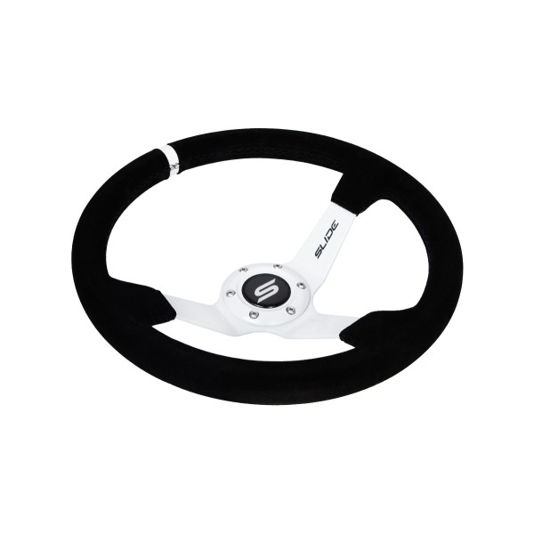 Steering wheel SLIDE 350mm offset:90mm Suede White