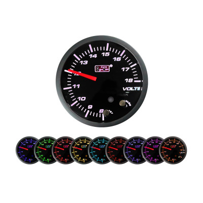 Auto Gauge 60mm 10-Color Volt Meter - Precision Readings