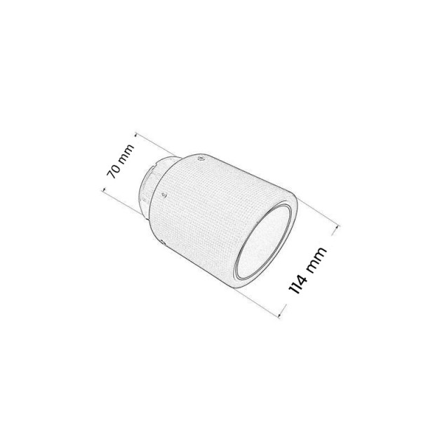 Exhaust Tip 114mm enter 70mm Carbon Gloss
