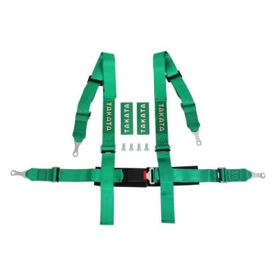 4-Point Green Takata Replica Racing Seat Belts - Safety First!