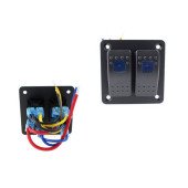Alu Panel Dual ON-OFF Switch - Blue LED Indicator