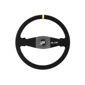 Steering wheel SLIDE 350mm offset:90mm Suede Yellow Strip
