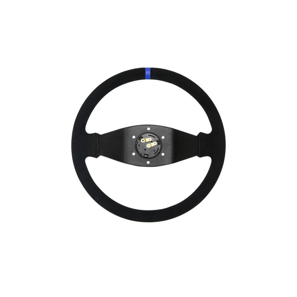 Steering wheel SLIDE 350mm offset:90mm Suede Blue Strip