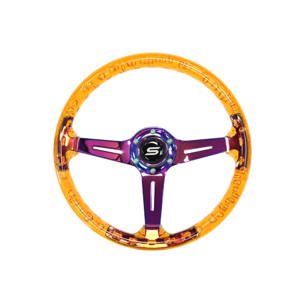 Steering wheel SLIDE 350mm offset:70mm NeoChrome Acrylic Orange