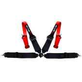 Quick Release 4-Point Racing Seat Belts - Red & Black