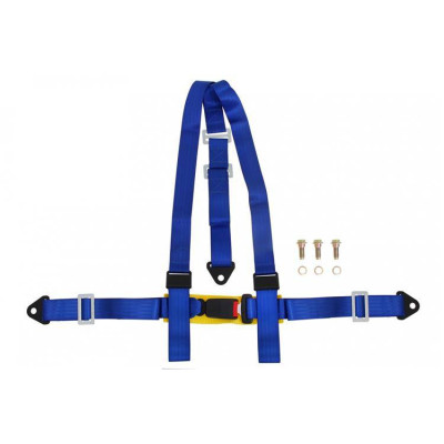 3-Point Racing Seat Belts - Blue - E4 Certified Safety Gear
