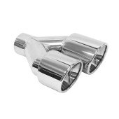 Polished Double Exhaust Tip 2x89mm with 60mm Inlet - Left