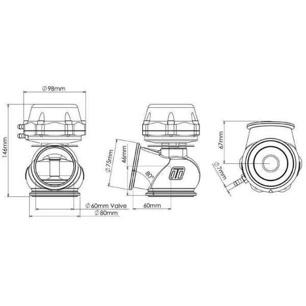 Turbosmart WG60 GenV Powergate 60 - 14psi Wastegate