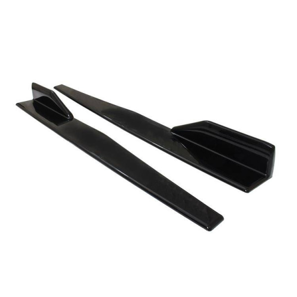 75cm Universal Black Side Skirt Splitters & Canards Kit