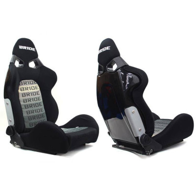 CUGA Bride Velvet Racing Seat - Black & Grey Design