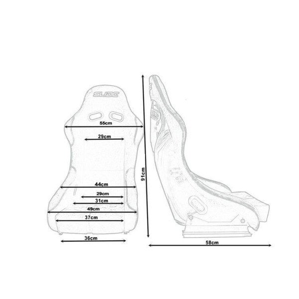 SLIDE RS Black Suede Racing Seat - Ultimate Comfort & Style