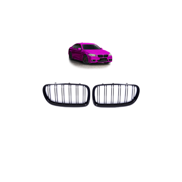 Gloss Black Dual Line Grille for BMW 5 Series F10 F11