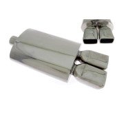 High-Performance Rear Muffler 2x65x86mm, Inlet 63.5mm