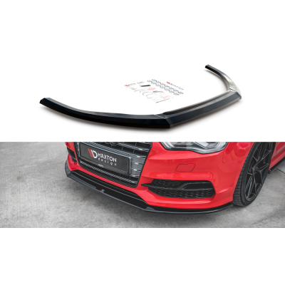 Gloss Black Front Splitter for Audi A3 8V - V.1 Design