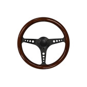 350mm Black Wooden Steering Wheel for Classic Cars
