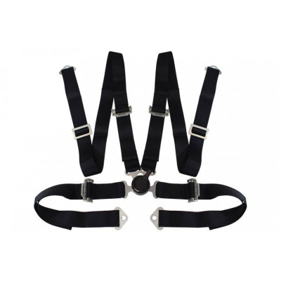 4-Point Black Racing Seat Belts - Secure & Stylish Safety