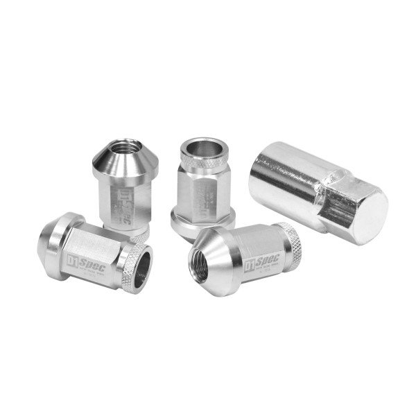 D1Spec Replica 40mm M12x1.25 Silver Wheel Lug Nuts