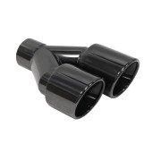 Black Chrome Double Exhaust Tip 2x89mm with 63mm Inlet