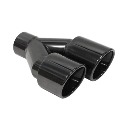 Black Chrome Double Exhaust Tip 2x89mm with 63mm Inlet
