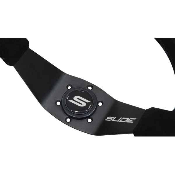 Steering wheel SLIDE 350mm offset:90mm Suede Purple Strip