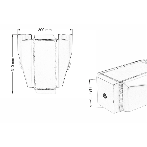 High-Performance Water Intercooler 255x115x115 for 2x90ST