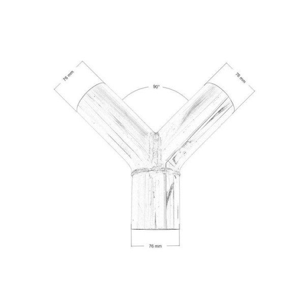 304SS Exhaust Tee 90° 76mm x 76mm - Durable Stainless Steel