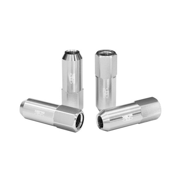 Blox Replica 60mm M12x1.5 Silver Wheel Lug Nuts - Durable Design