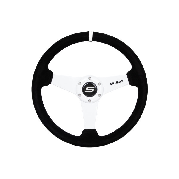 Steering wheel SLIDE 350mm offset:20mm Suede White